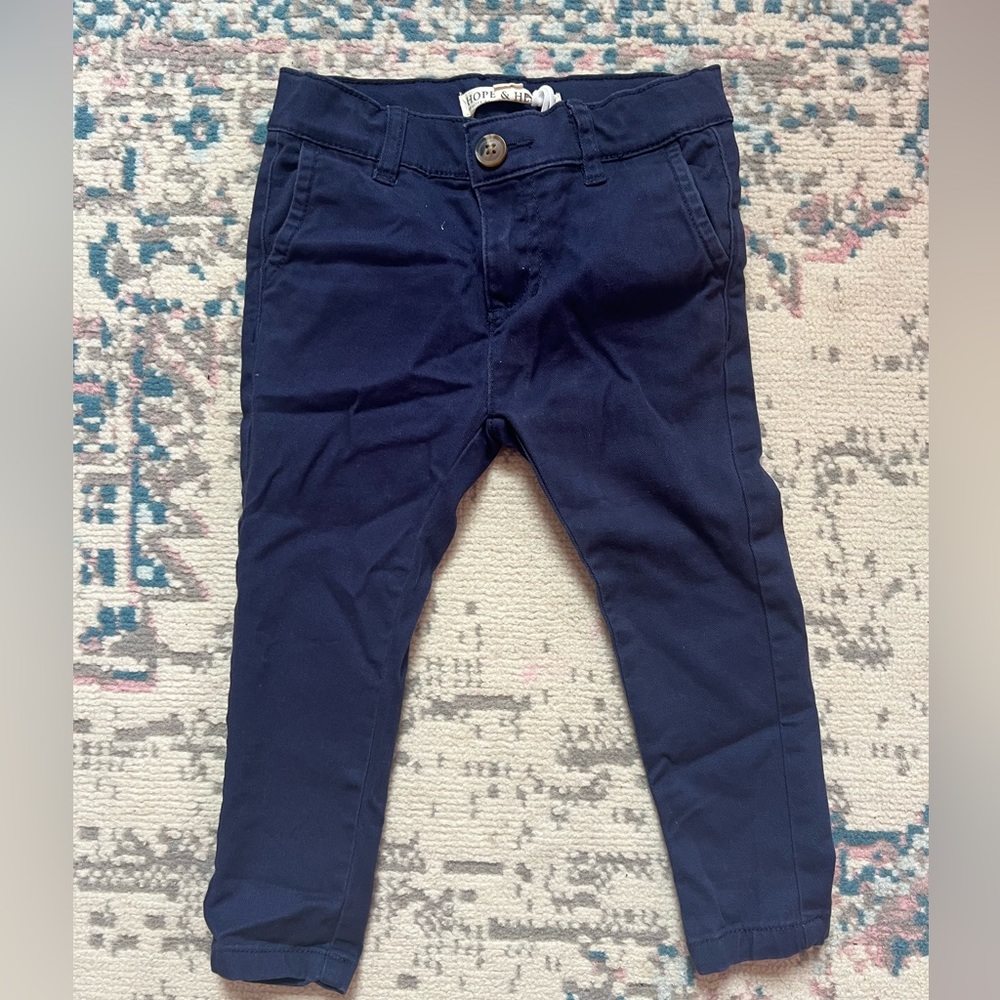 Hope & Henry Boys Skinny Chino, Navy 2T